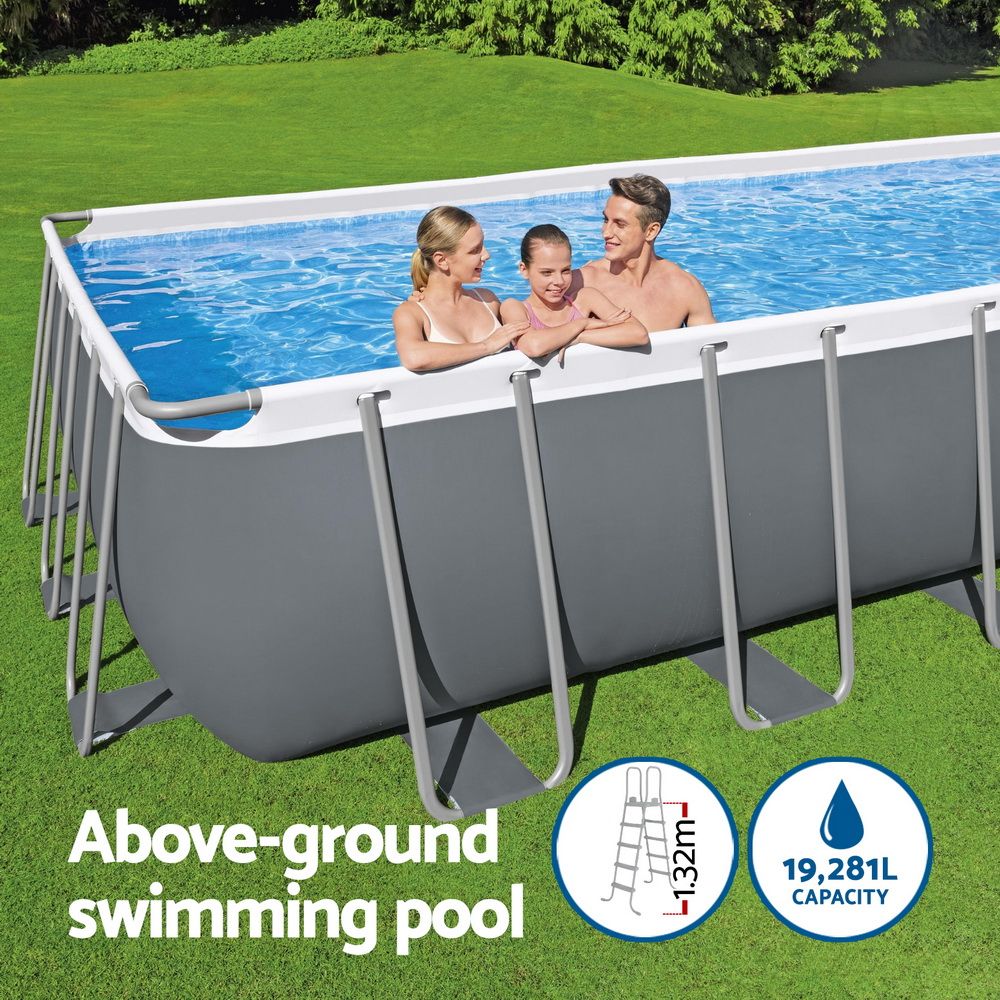 Swimming Pool Steel Frame 640x274x132cm Above Ground Pool with Filter Pump and Ladder 19281L