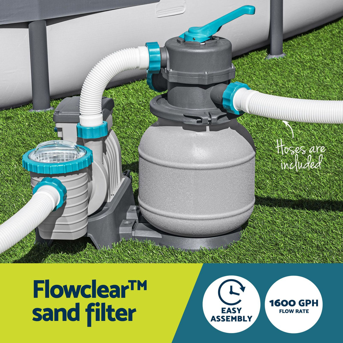 Pool Pump Sand Filter 1500GPH 5678L/H Flowclear Filters for Pools