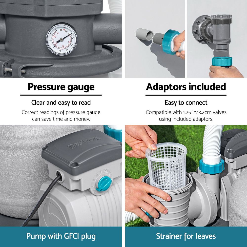 Pool Pump Sand Filter 1500GPH 5678L/H Flowclear Filters for Pools