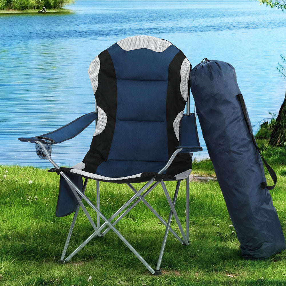 Folding Camping Chairs Set of 2 Armchair Portable Camping Garden Fishing