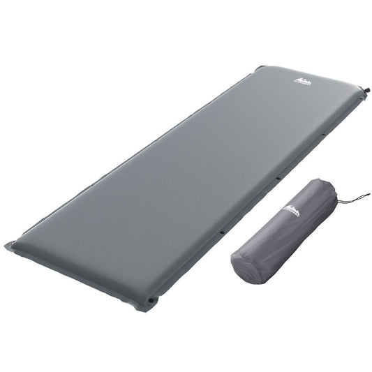 Self-Inflating Mattress Camping Sleeping Mat Air Bed Pad Single - Grey