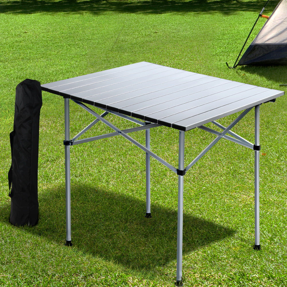 Camping Table Roll-Up Aluminum Portable Desk Picnic - 70CM