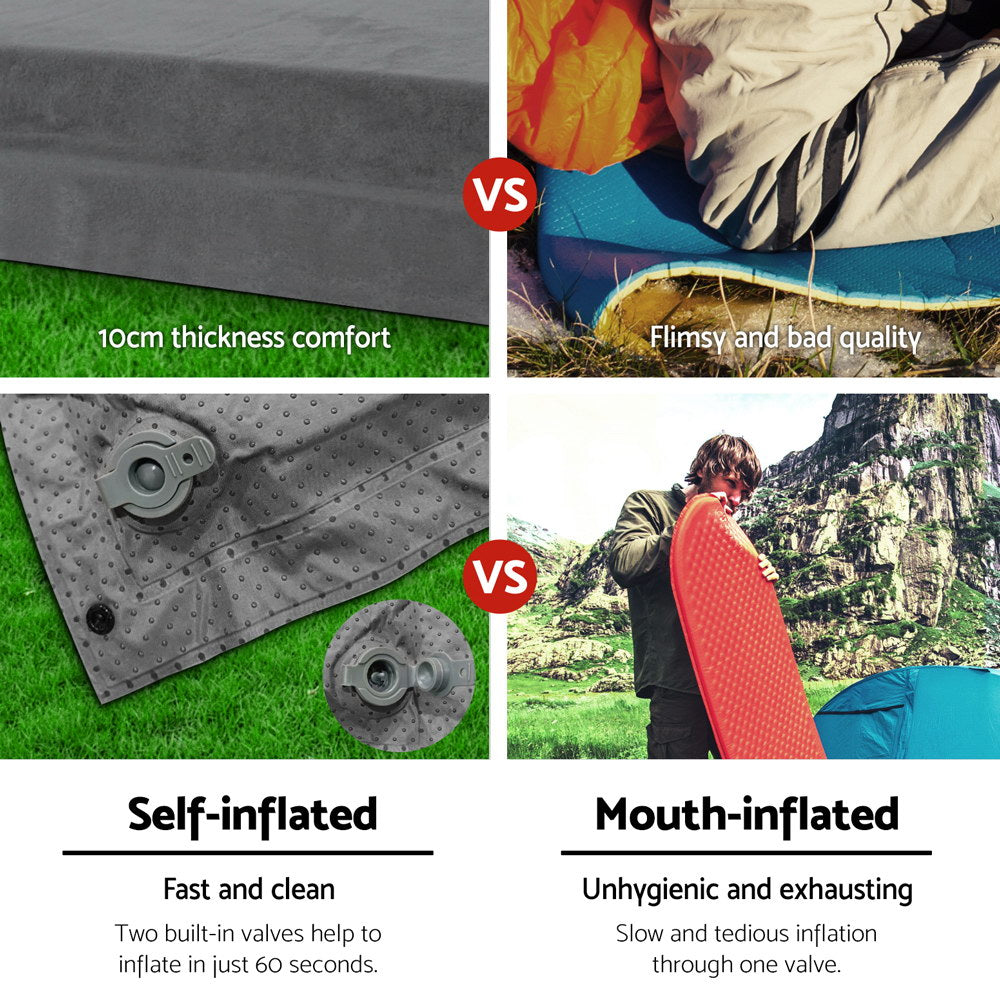 Self-Inflating Mattress Double Size - Grey