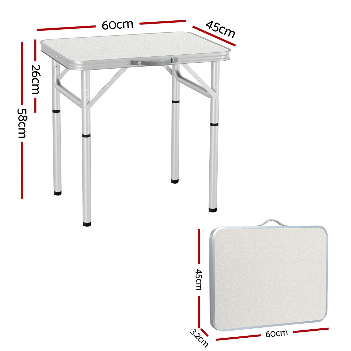Camping Table Portable Folding 60cm