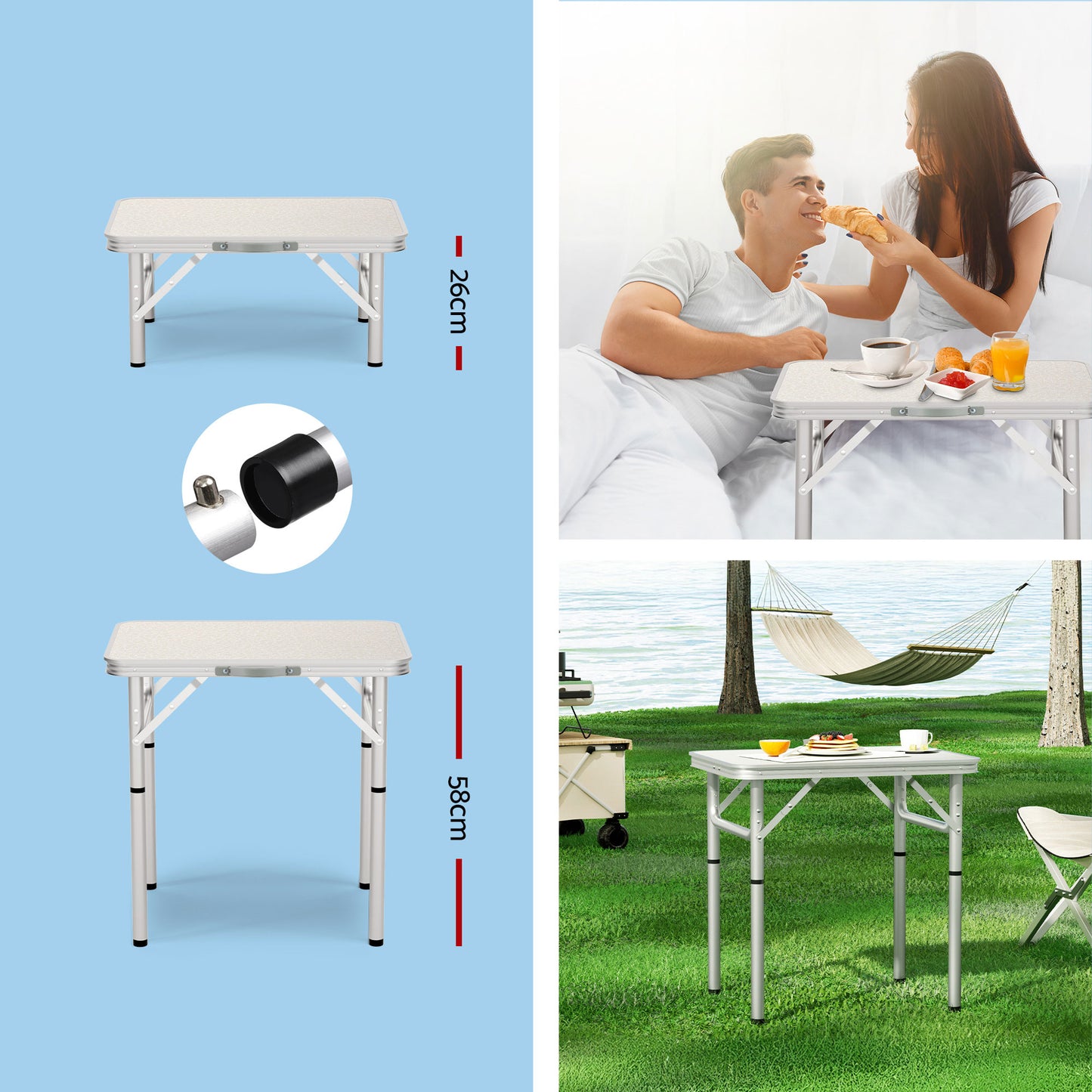 Camping Table Portable Folding 60cm