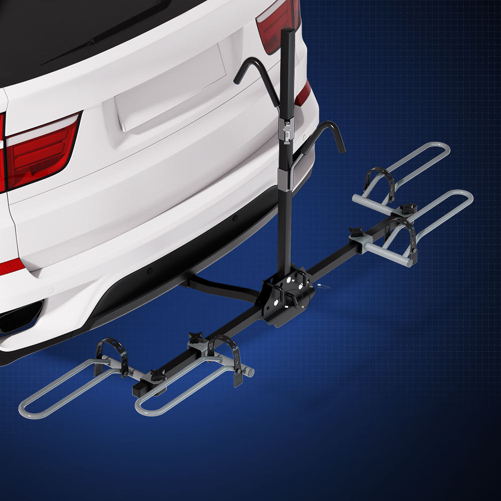 2 Bicycle Bike Carrier Rack Rear Car 2" Hitch Mount Platform Foldable