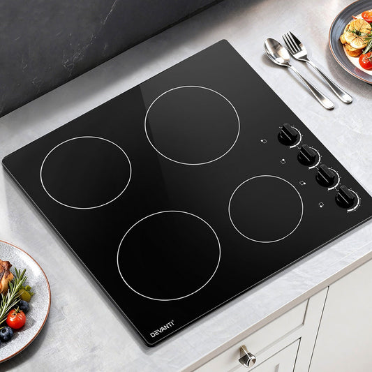 Ceramic Cooktop 60cm Kitchen Burner Cooker 4 Zone Knobs Control