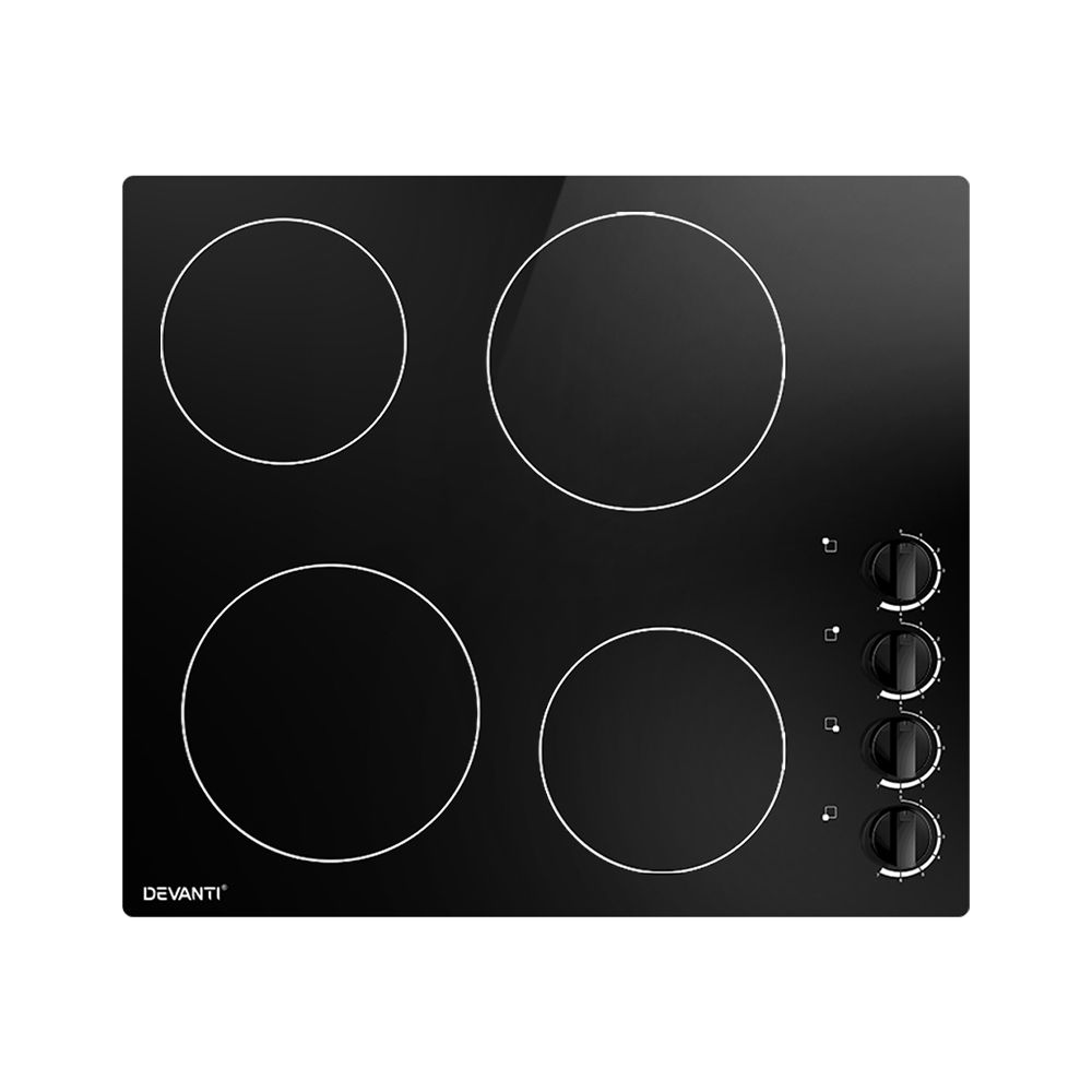 Ceramic Cooktop 60cm Kitchen Burner Cooker 4 Zone Knobs Control