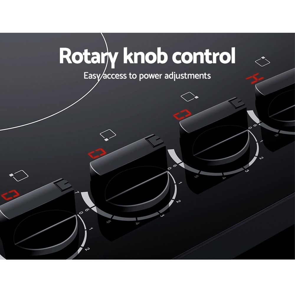 Ceramic Cooktop 60cm Kitchen Burner Cooker 4 Zone Knobs Control