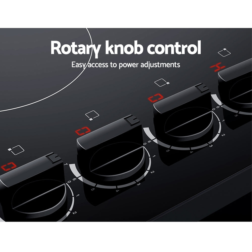 Ceramic Cooktop 60cm Kitchen Burner Cooker 4 Zone Knobs Control