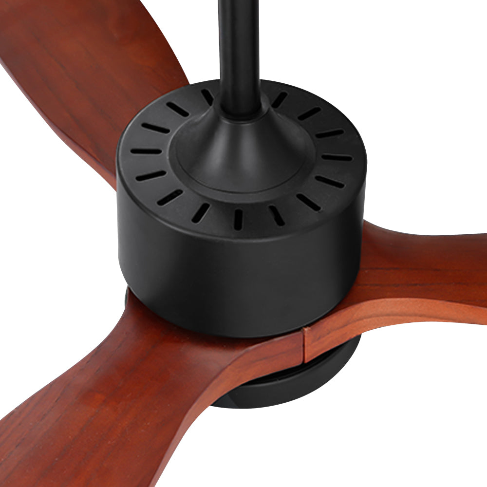 Ceiling Fan 52'' AC Motor 3 Blades with Light - Dark Wood