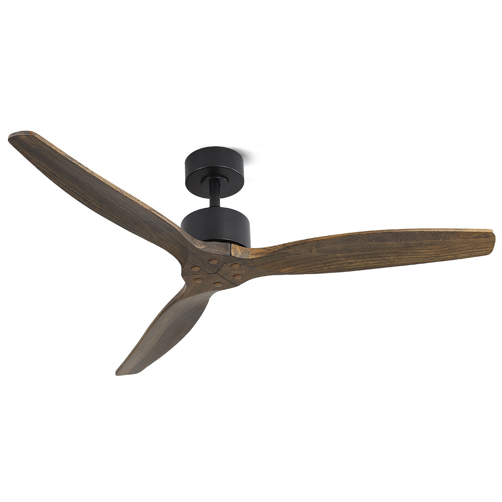 Ceiling Fan 52'' with Remote Control 3 Wooden Blades Timer 1300mm