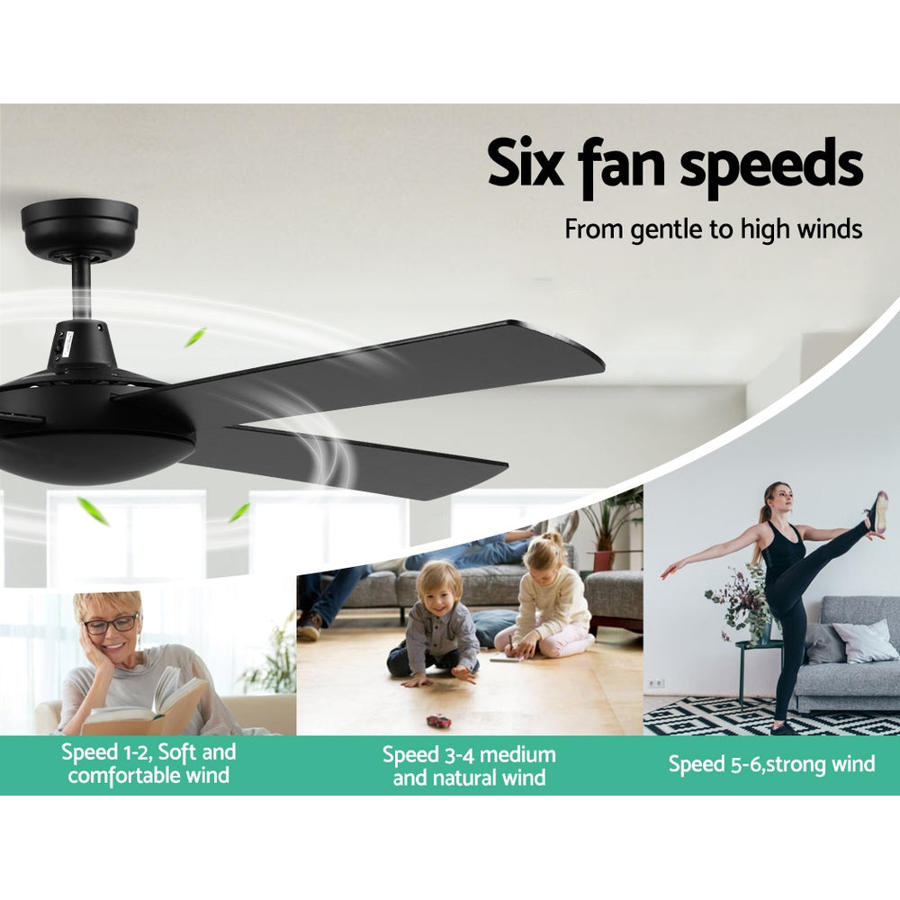 Ceiling Fan 52'' with Remote - Black