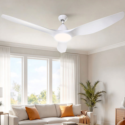 Ceiling Fan 64'' DC Motor with Light LED Remote Control 3 Blades