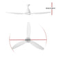 Ceiling Fan 64'' DC Motor with Light LED Remote Control 3 Blades