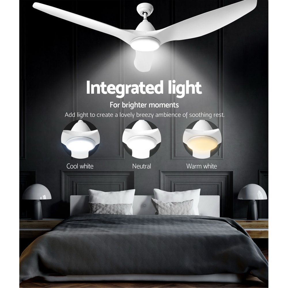 Ceiling Fan 64'' DC Motor with Light LED Remote Control 3 Blades