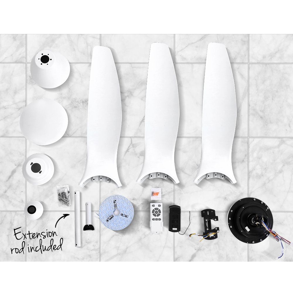 Ceiling Fan 64'' DC Motor with Light LED Remote Control 3 Blades