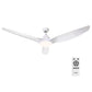 Ceiling Fan 64'' DC Motor with Light LED Remote Control 3 Blades