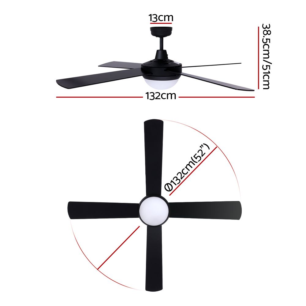 Ceiling Fan 52in, Black