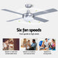 Ceiling Fan with Light 52" Silver
