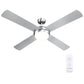 Ceiling Fan with Light 52" Silver