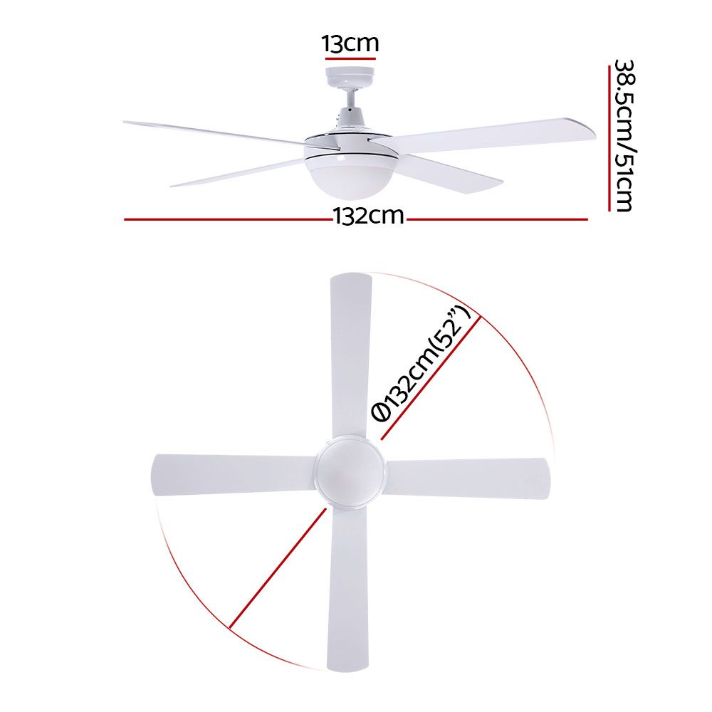 White Ceiling Fan 52in