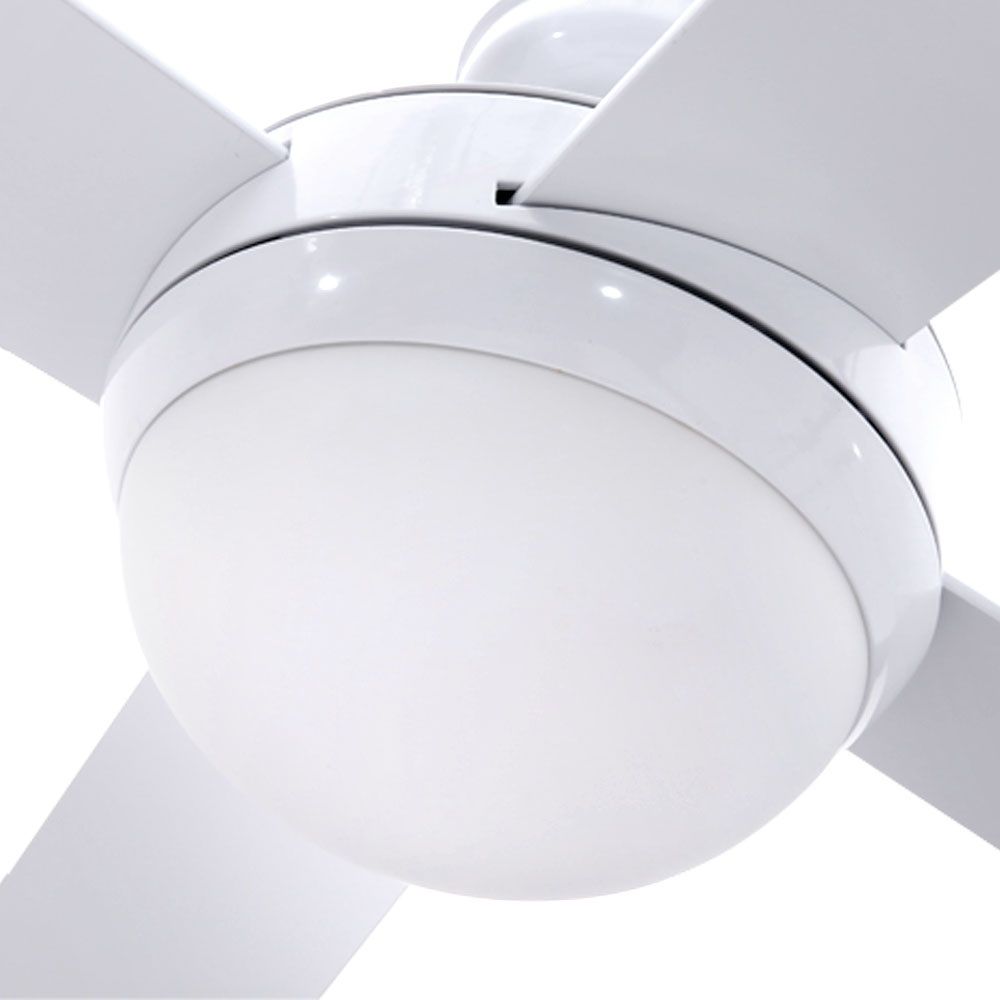 White ceiling fan devanti with handles, panels and accessory pieces