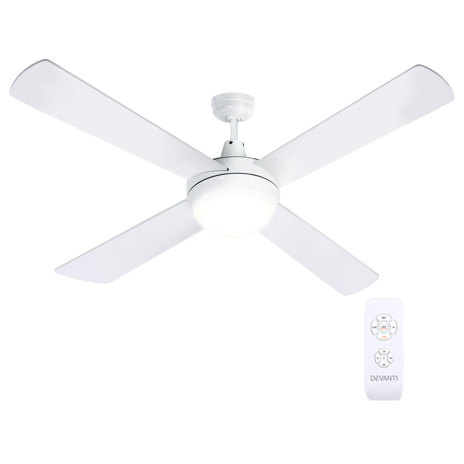 Ceiling fan devanti with handles, panels and accessory pieces