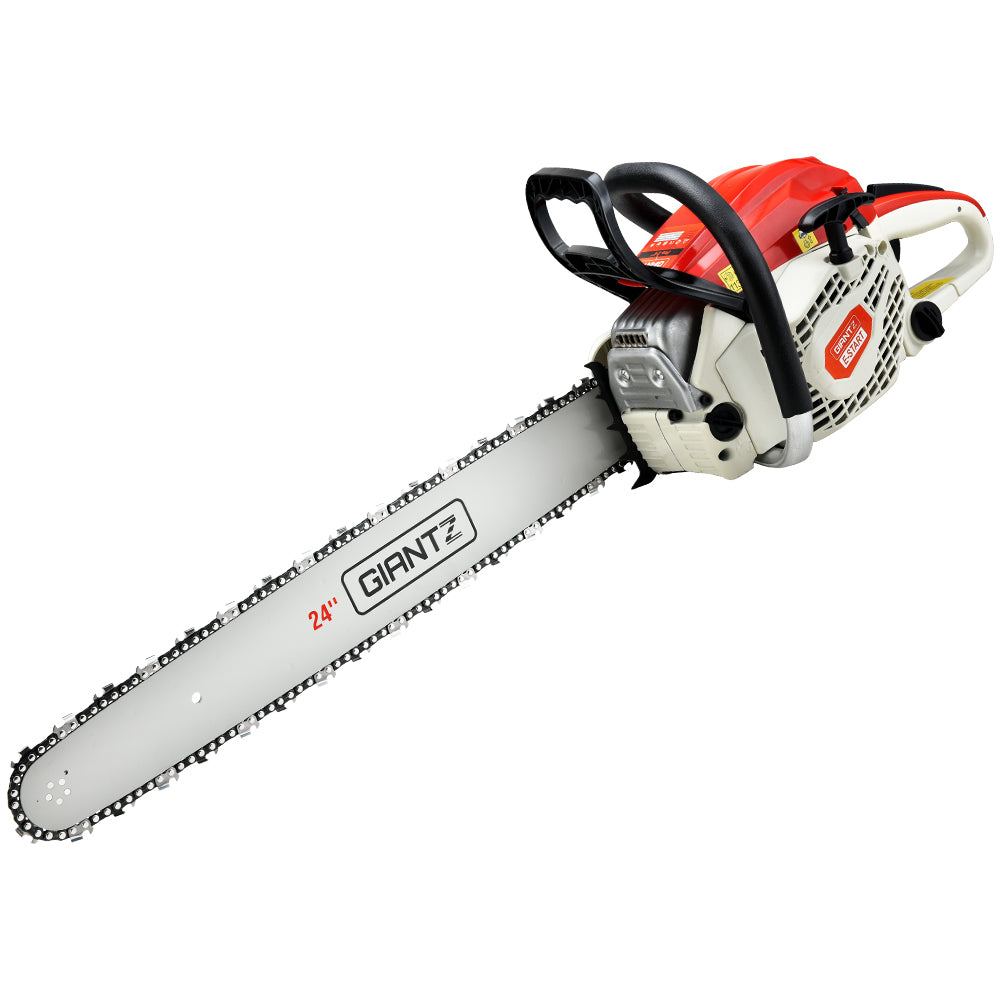 Chainsaw 65CC Commercial Petrol E-Start 24" Bar Pruning Chain Saw