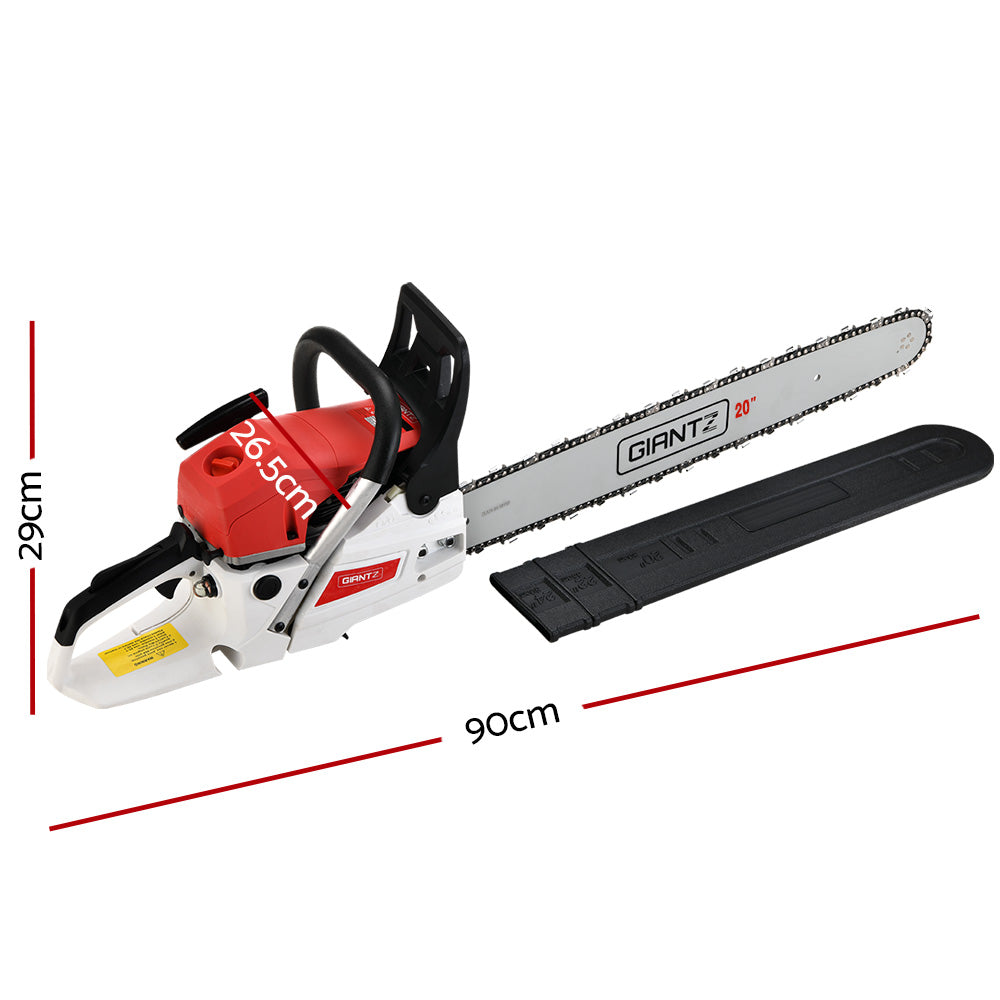 Chainsaw Petrol 62CC 20" Bar Commercial E-Start Pruning Chain Saw - 4.5HP