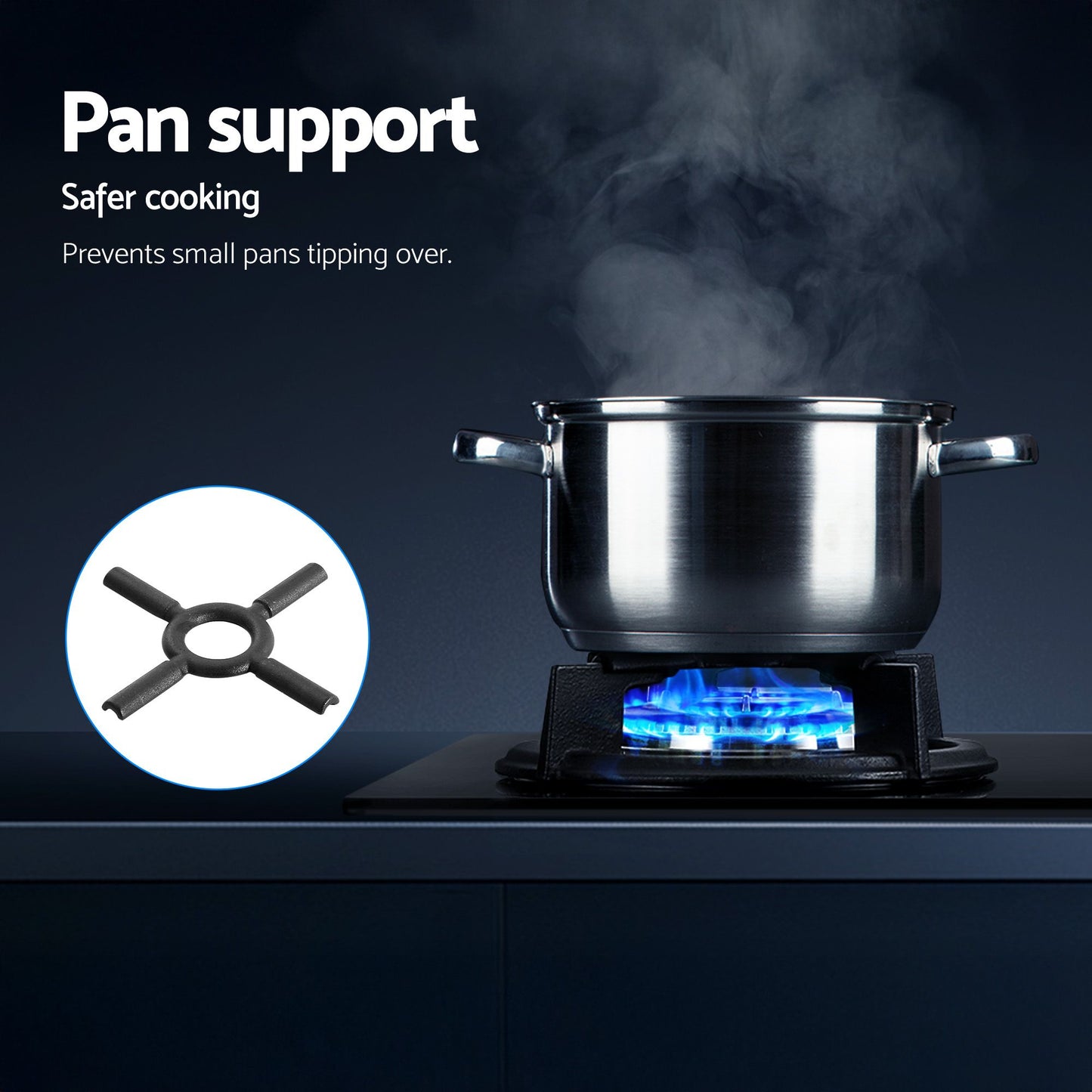Gas Cooktop 60cm 4 Burner Ceramic Glass Cook Top Stove Hob Cooker LPG NG Black