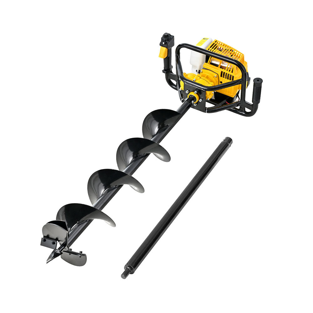 Post Hole Digger 63CC 200MM Petrol Drill Auger with Extension Bits