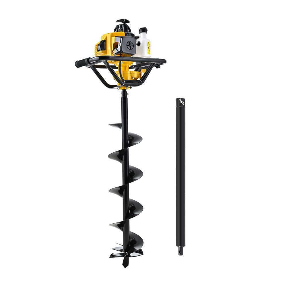 Post Hole Digger 63CC 200MM Petrol Drill Auger with Extension Bits