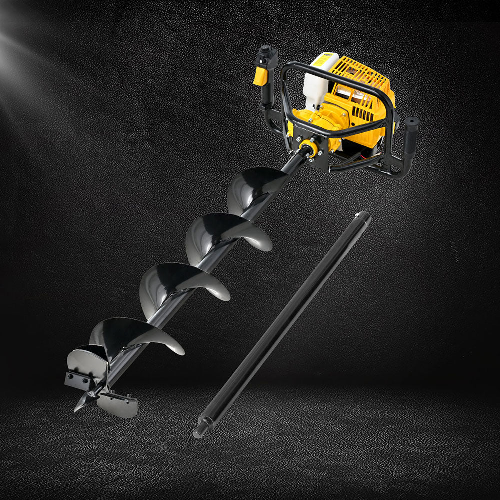Post Hole Digger 63CC 200MM Petrol Drill Auger with Extension Bits