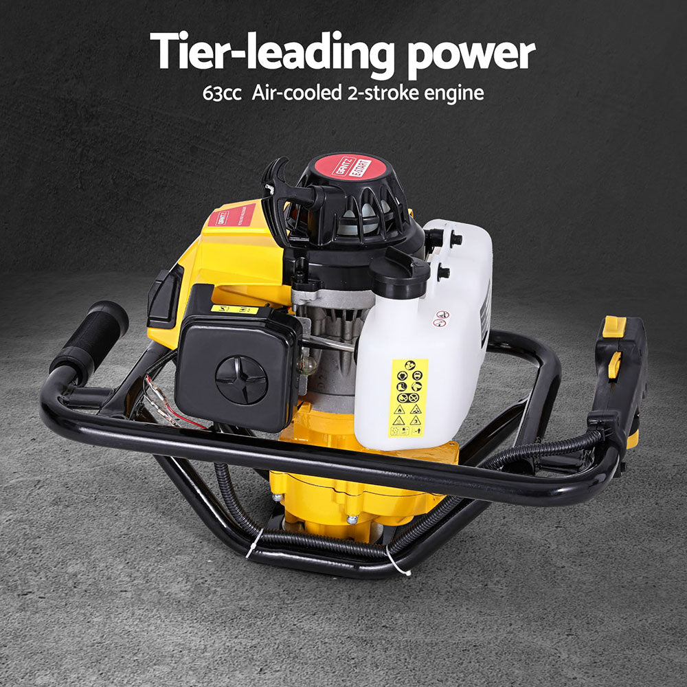 Post Hole Digger 63CC 200MM Petrol Drill Auger with Extension Bits