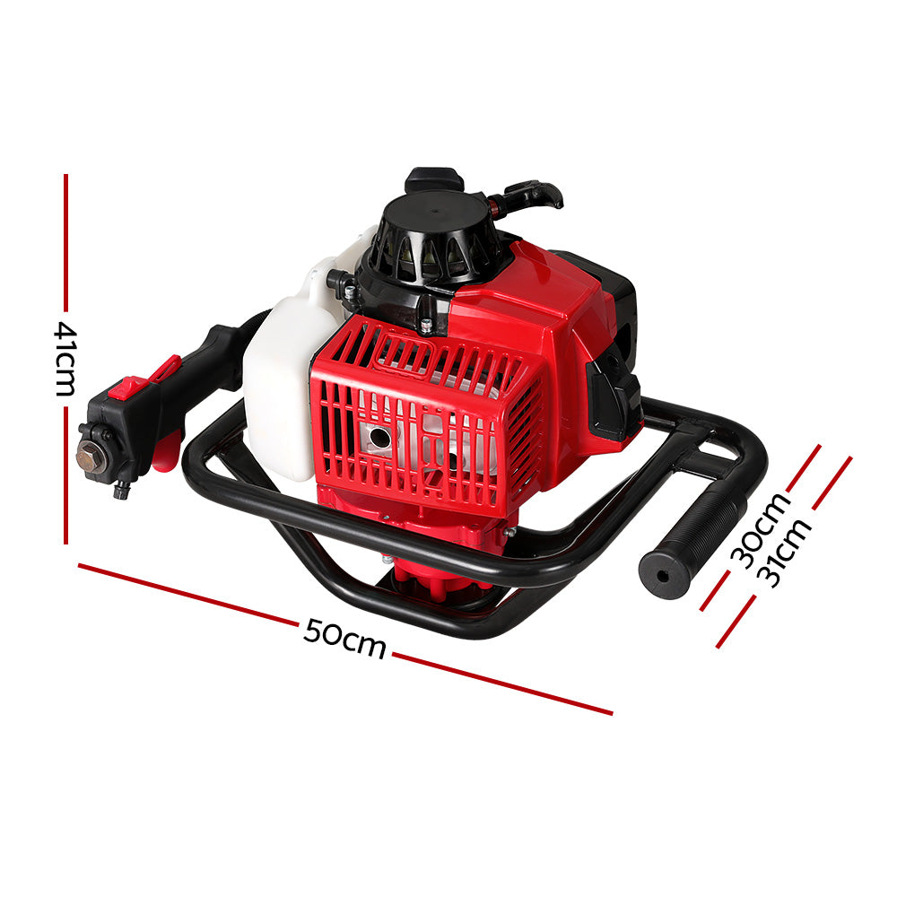 Post Hole Digger 63CC Motor Only Engine Petrol - Red