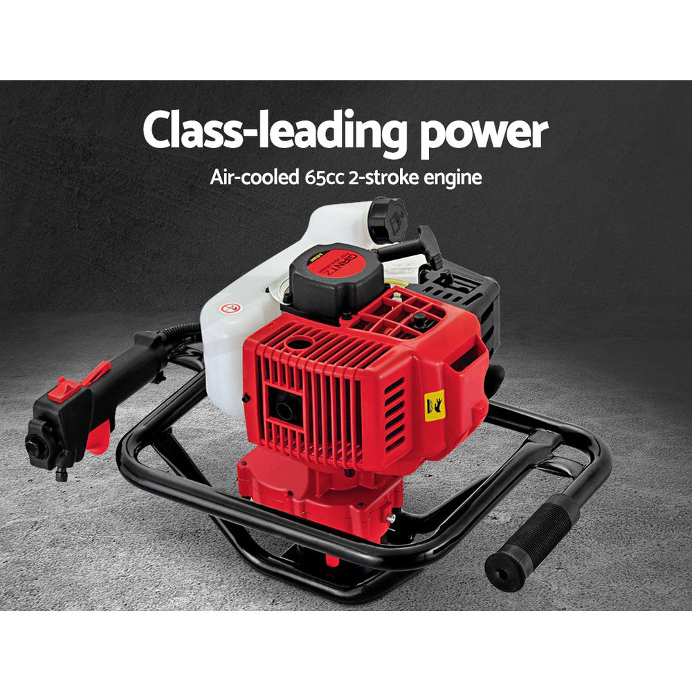 Petrol Post Hole Digger Drill Borer 65CC Fence Extension Auger Bits