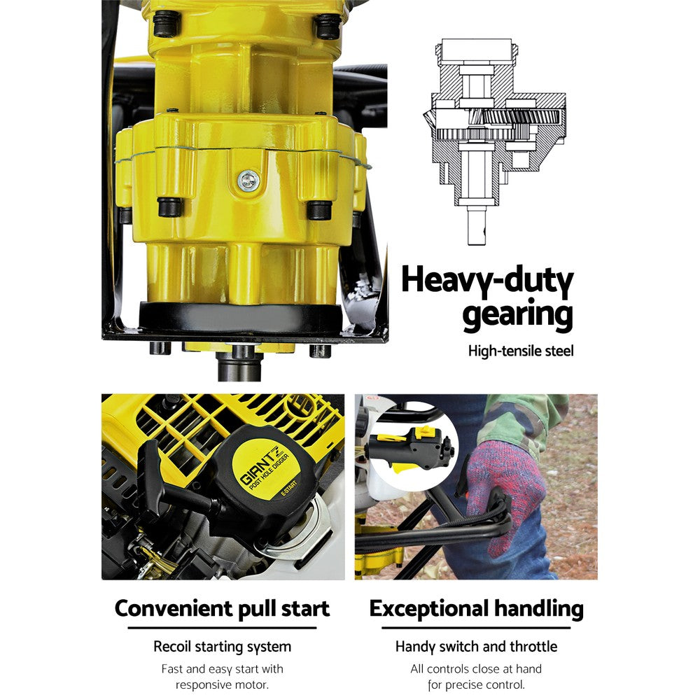 Post Hole Digger Petrol 65CC Motor Engine Earth Auger Digger