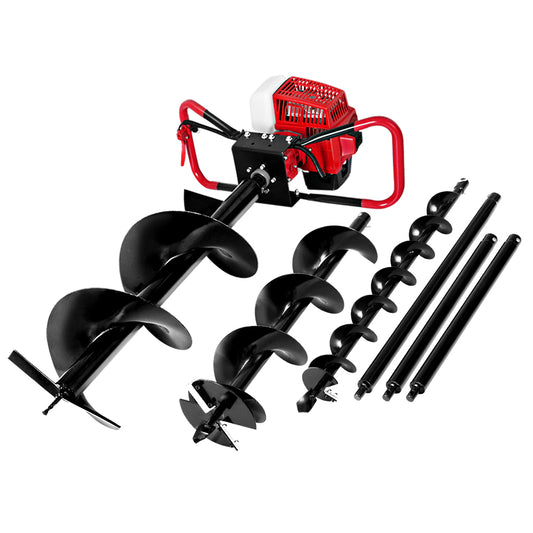 Post Hole Digger 63CC Petrol Motor Drill with Extension Auger Bits