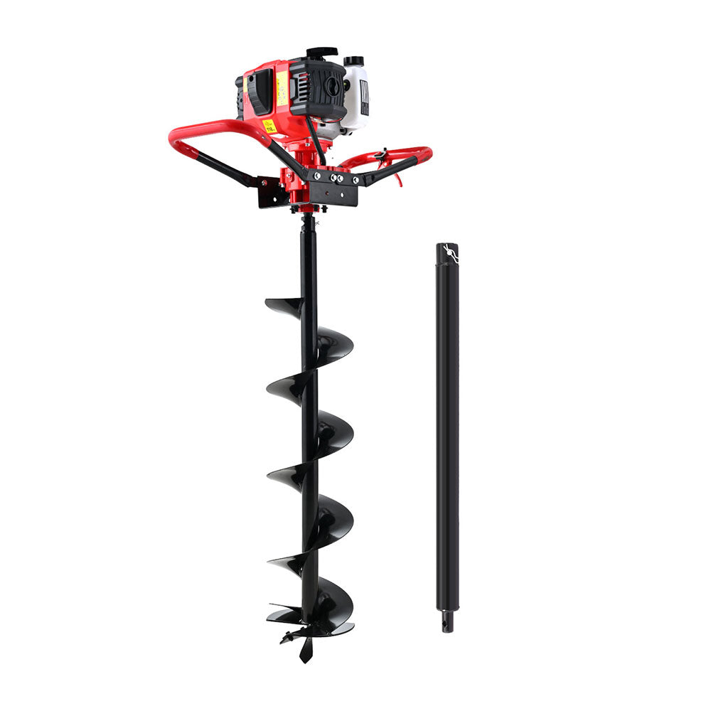 Post Hole Digger 65CC 200MM Petrol Drill Auger with Extension Bits