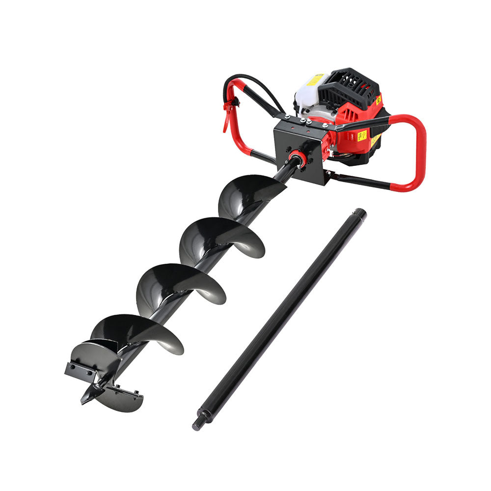 Post Hole Digger 65CC 200MM Petrol Drill Auger with Extension Bits