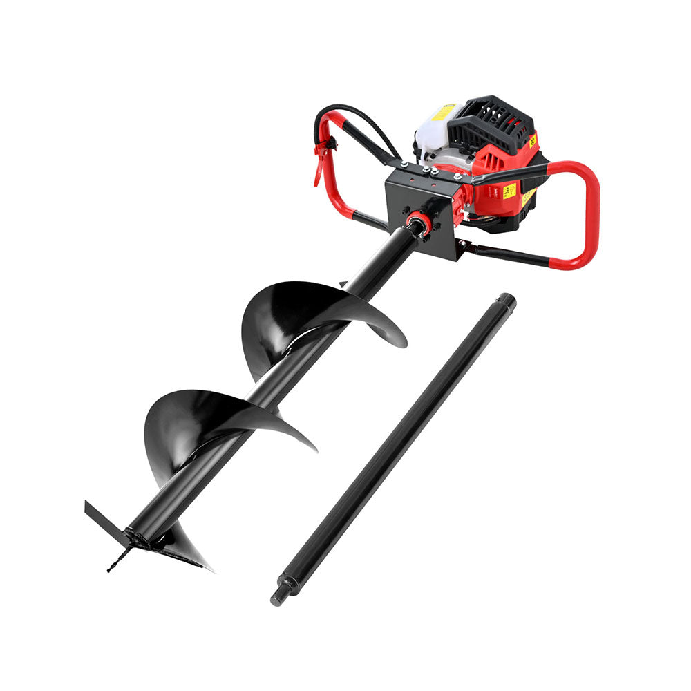 Post Hole Digger 65CC 300MM Petrol Drill Auger with Extension Bits