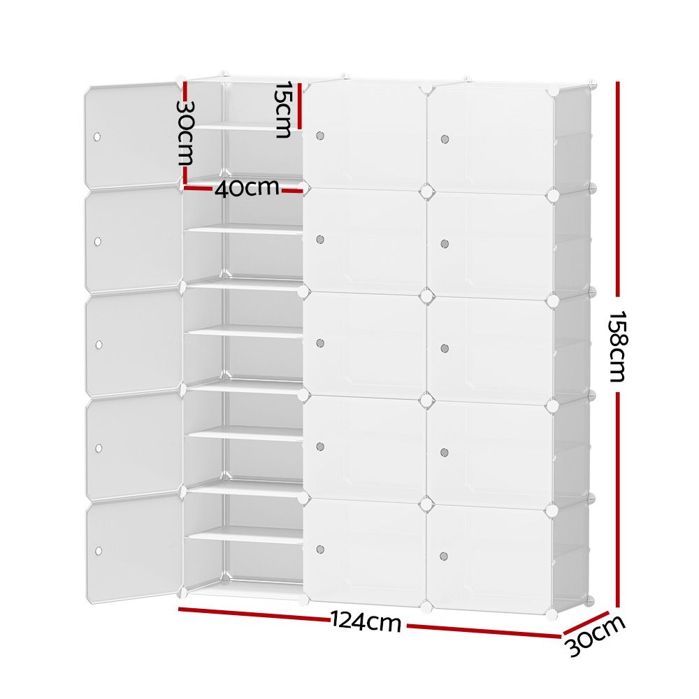 Shoe Cabinet DIY Shoe Box White Storage Cube Portable Organiser Stand