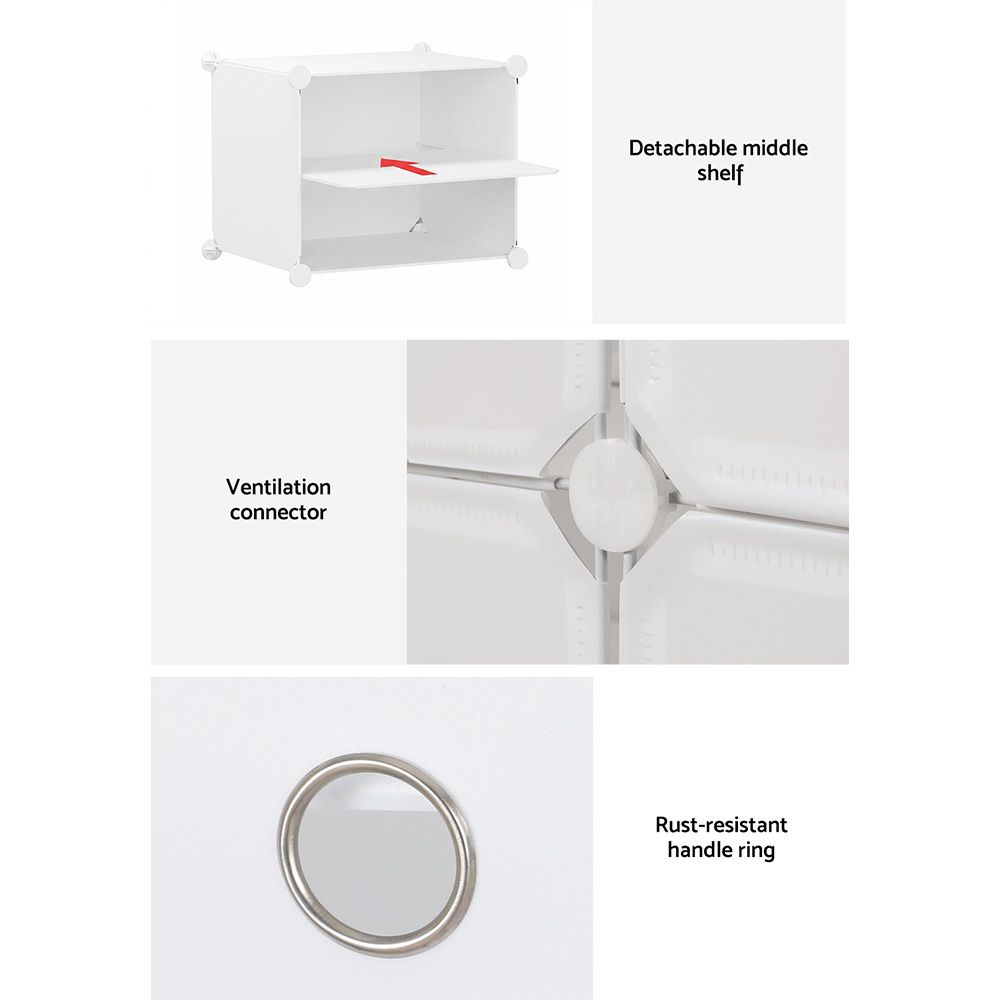 Shoe Cabinet DIY Shoe Box White Storage Cube Portable Organiser Stand