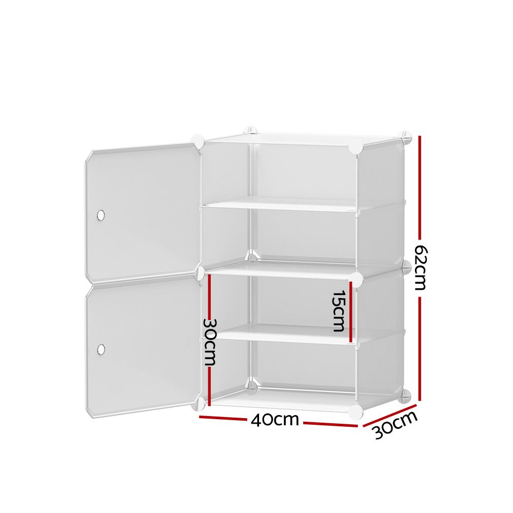 Shoe Cabinet DIY Shoe Box White Storage Cube Portable Organizer Stand