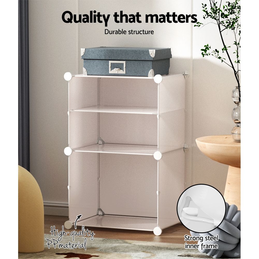Shoe Cabinet DIY Shoe Box White Storage Cube Portable Organizer Stand
