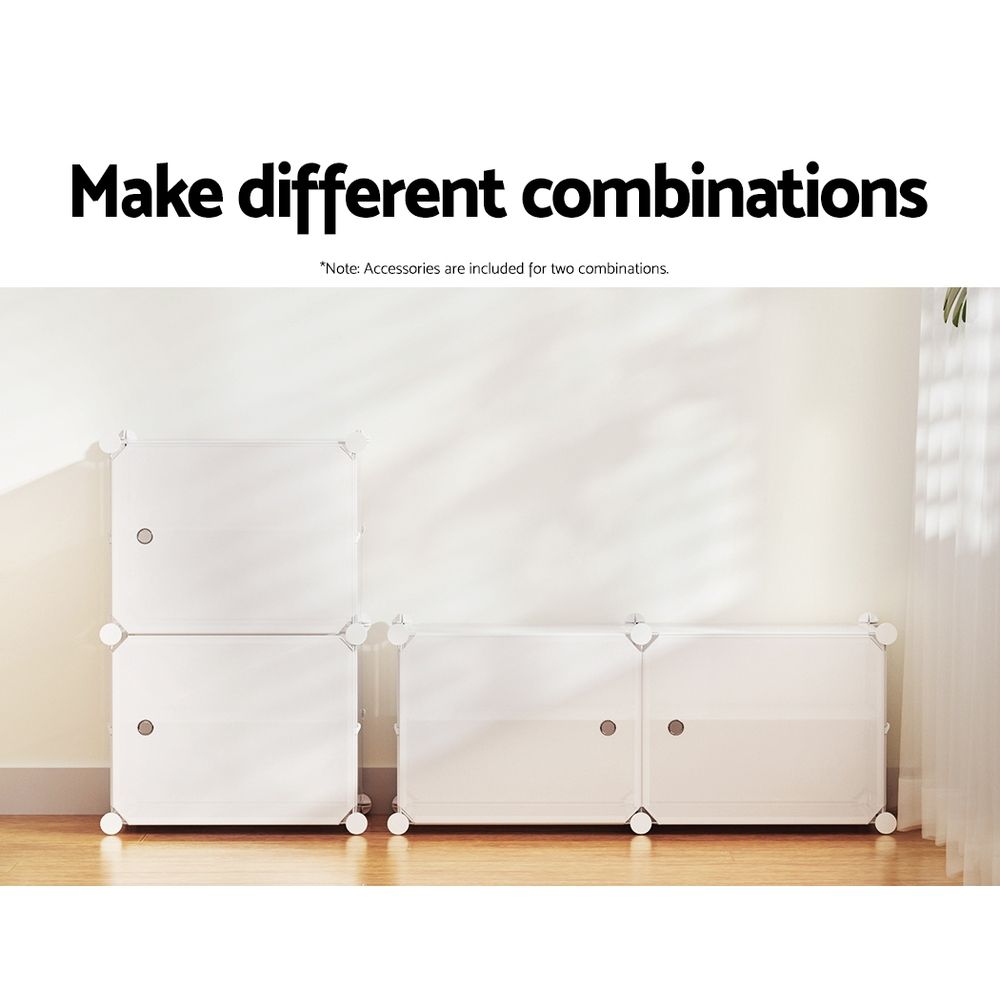 Shoe Cabinet DIY Shoe Box White Storage Cube Portable Organizer Stand