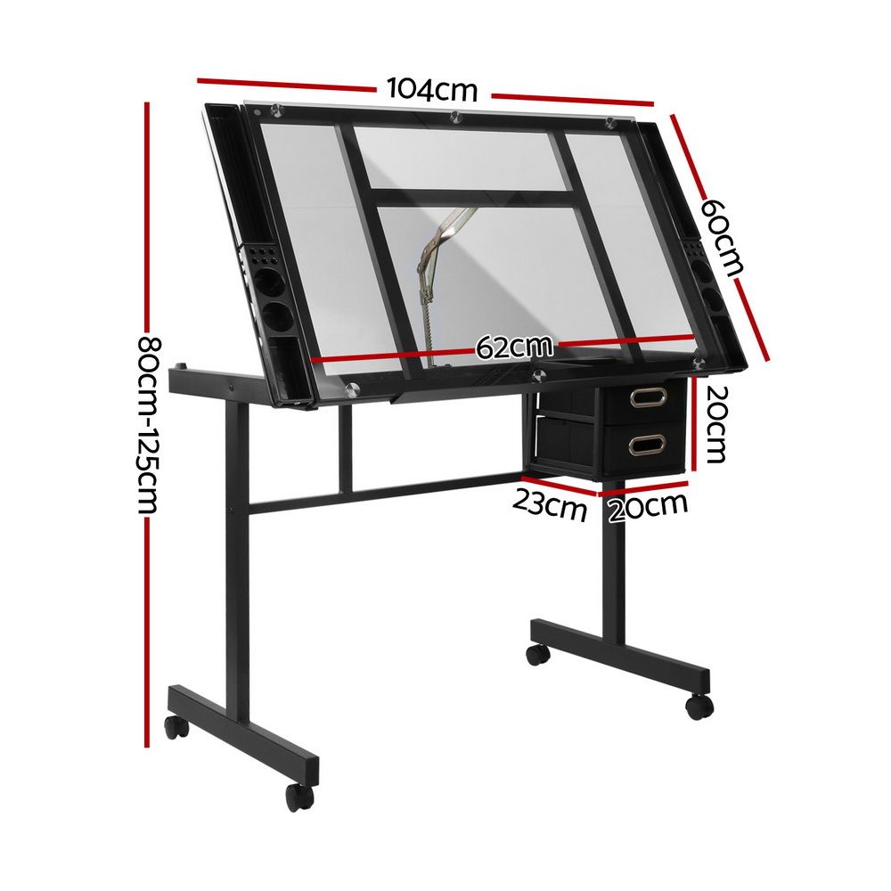 Drawing Desk Adjustable, Black/Grey