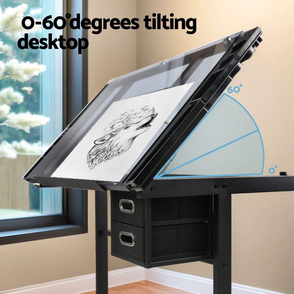 Drawing Desk Adjustable, Black/Grey