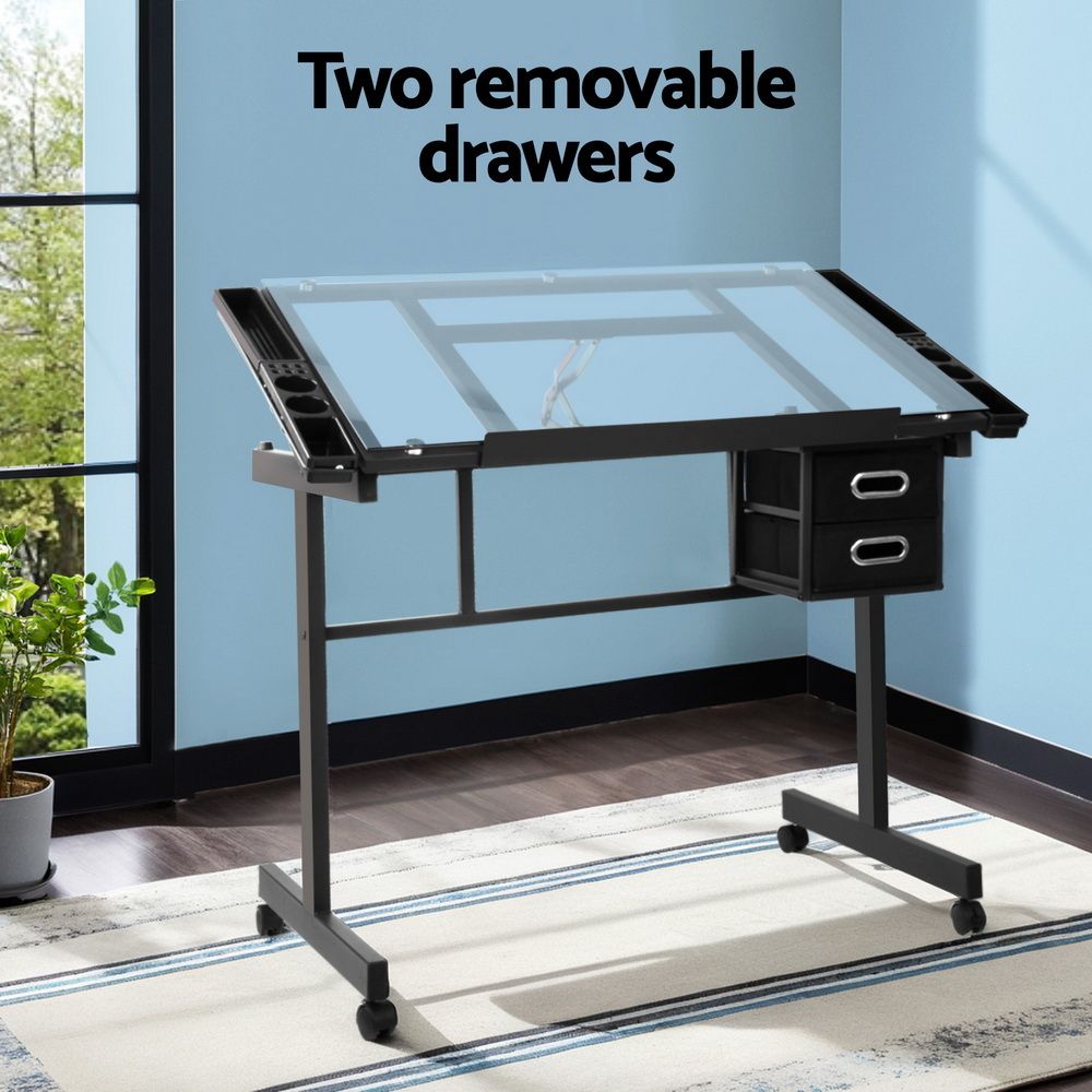 Drawing Desk Adjustable, Black/Grey